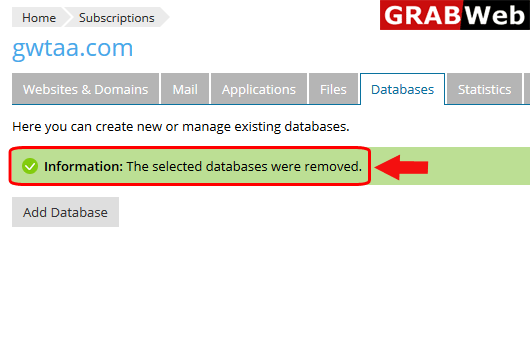remove database