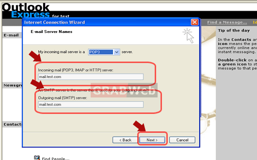 mail server details